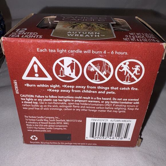 Yankee Candle Ceramic Warmer, Holiday Hearth Melts & Autumn Wreath Tea Lights - Picture 7 of 10